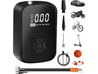 Pompe à aire compresseur pneus voiture et moto avec batterie ou filiaire