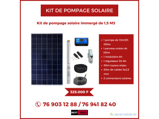 KITS DE POMPAGES SOLAIRE 1,5M3 ET 3,5M3 A VENDRE AU SENEGAL