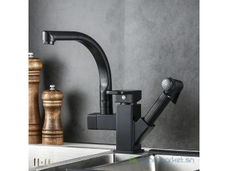 Robinet evier mitigeur noir pour cuisine moderne