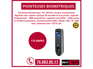 POINTEUSES ZKTECO F18 ,F19 ET F22