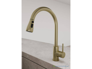 Robinet mitigeur extractible PM doré pour Evier