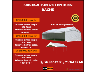 CONCEPTION ET VENTE DE TENTES EN BÂCHES AU SENEGAL