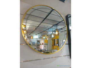 Miroir Led rond cadre doré avec 3 couleurs