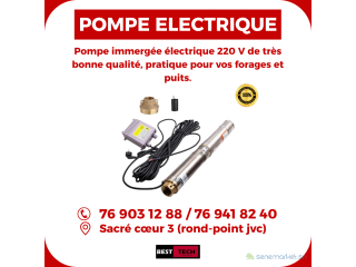 DES POMPES ELECTRIQUES IMMERGEES DE 220V MISES EN VENTE AU SENEGAL