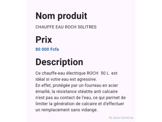 Chauffe eau électrique 50 L , système eau chaude et eau froide