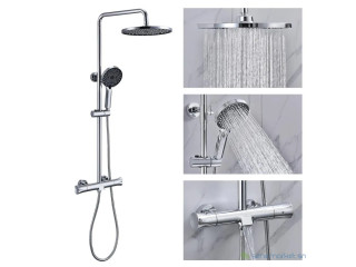Colonne de douche mitigeur chromé munie de 3 sorties d'eau