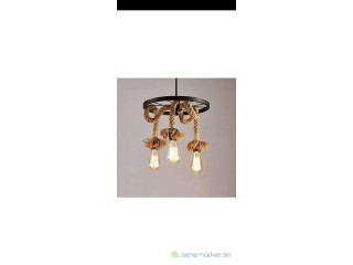 Lustre à corde suspendu à 3 ampoules