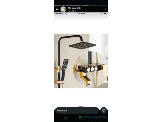 Nouveau modèle colonne de douche noir doré, colonne de douche moderne