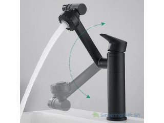 Robinet mitigeur lavabo noir 360