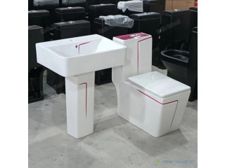 Ensemble sanitaire modèle Sofia blanc rose