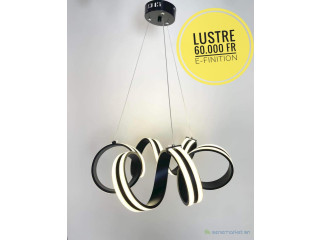 Lustre Plafonnier Ondulé Noir Suspendu