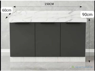 Meuble de cuisine américaine avec plan de travail en Quartz