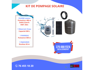 VENTE DE KIT DE POMPAGE SOLAIRE AVEC RÉSERVOIR
