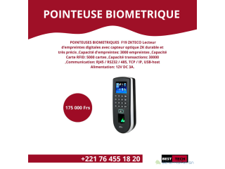 VENTE ET INSTALLATION DES POINTEUSES BIOMETRIQUES ZKTECO F22,F19 ET F18 A DAKAR
