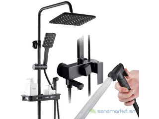 Chasse de douche mitigeur noire avec douchette