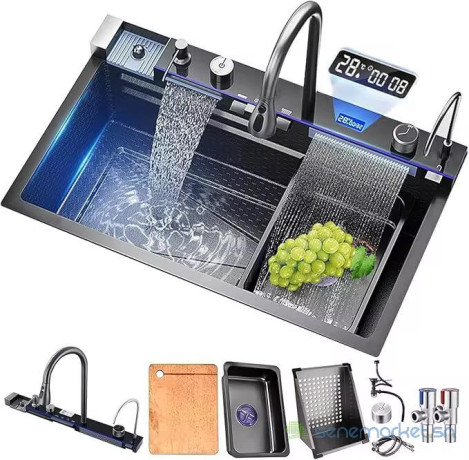 lavabo-de-cuisine-1-bac-a-multiple-fonction-avec-un-robinet-mitigeur-extractible-big-0