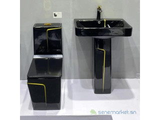 Sanitaires Sofia noir doré