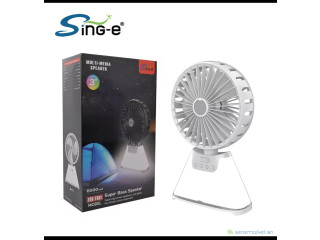 Enceinte Bluetooth Multimédia Ventilateur 6000 mAh, Super Bass & Lumière LED