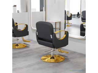 Chaise salon de coiffure noir doré