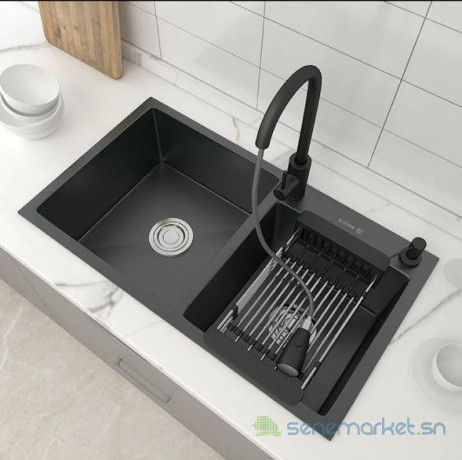 evier-2-bac-noir-et-robinet-extractible-big-0