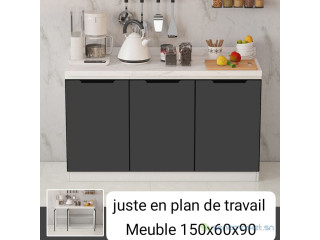 Meuble de cuisine américaine avec plan de travail en Quartz 150*60