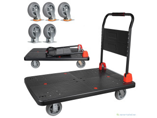 Chariot diable pliable poussoir 700 kg à plateforme de manutention, transpalette à plateforme 700 kg