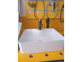 Vasque + robinet mitigeur blanc