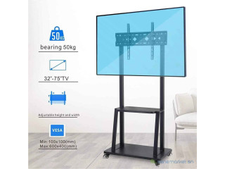 Support TV sur pieds avec roue