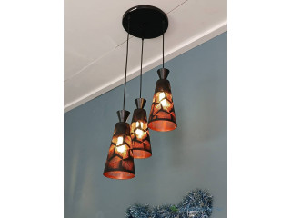 Lustre 3 branches orange noir