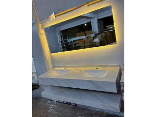 Meuble lavabo avec miroir led