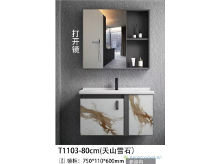 Meuble vasque avec miroir et rangement dimension 80cm