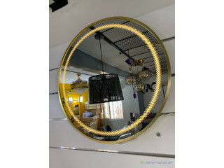 Reflet led rond bordure doré