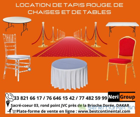 location-journaliere-de-chaises-de-tables-et-de-tapis-rouge-couloir-a-dakar-big-0