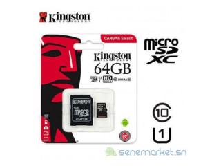 Kington Carte Mémoire Kingston - 64GB - 80MB/S - Noir
