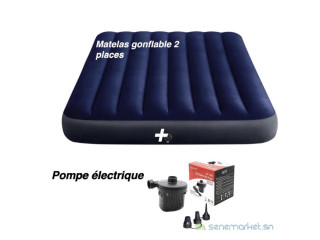 Matelas gonflable 2 places Dimensions 203/152/25cm plus pompe électrique