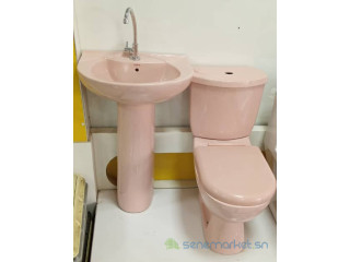 Pack sanitaire couleur : chaise anglaise+ lavabo (complet)